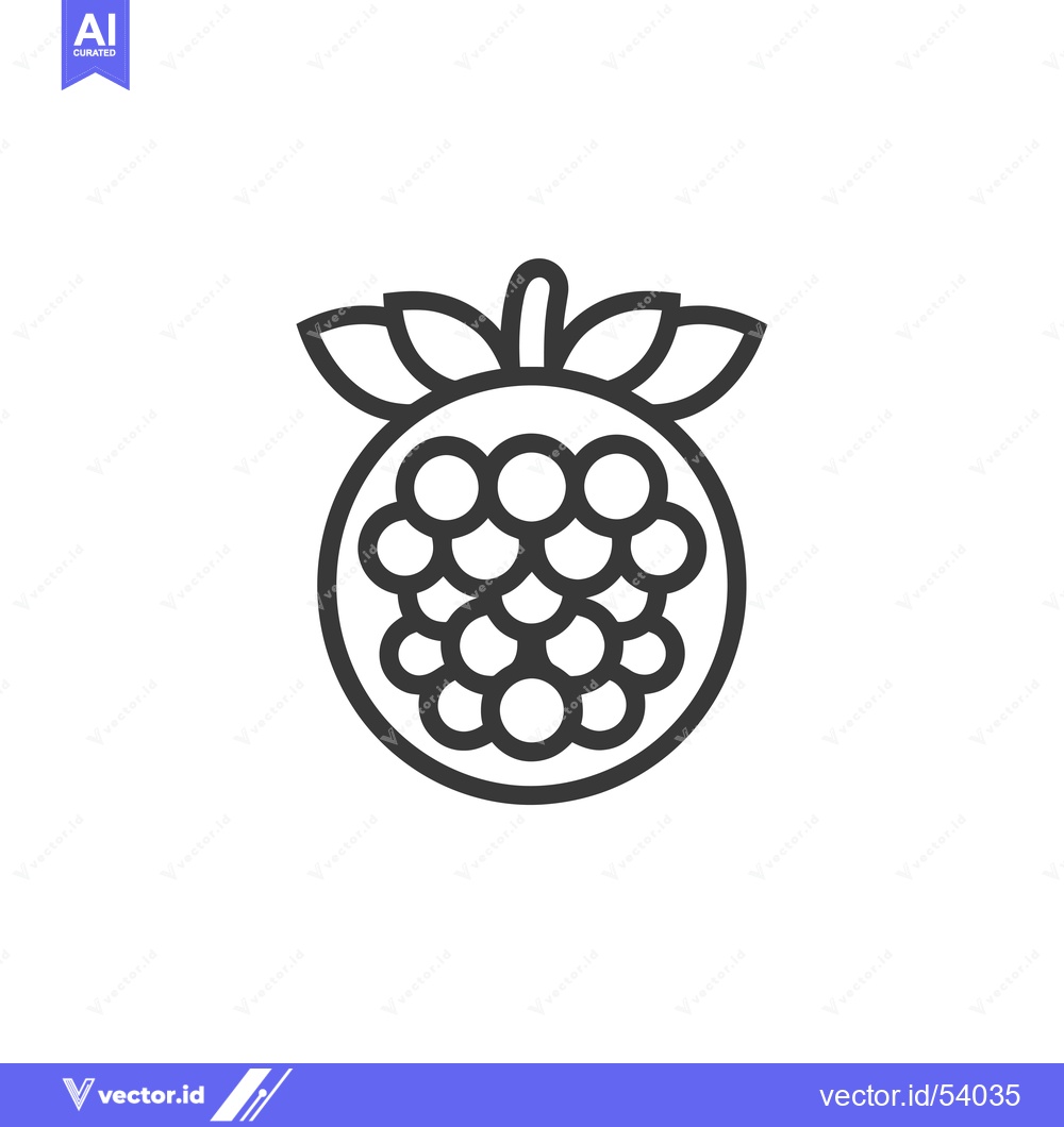 Premium Vector dari Line Art Illustration of a Single Raspberry