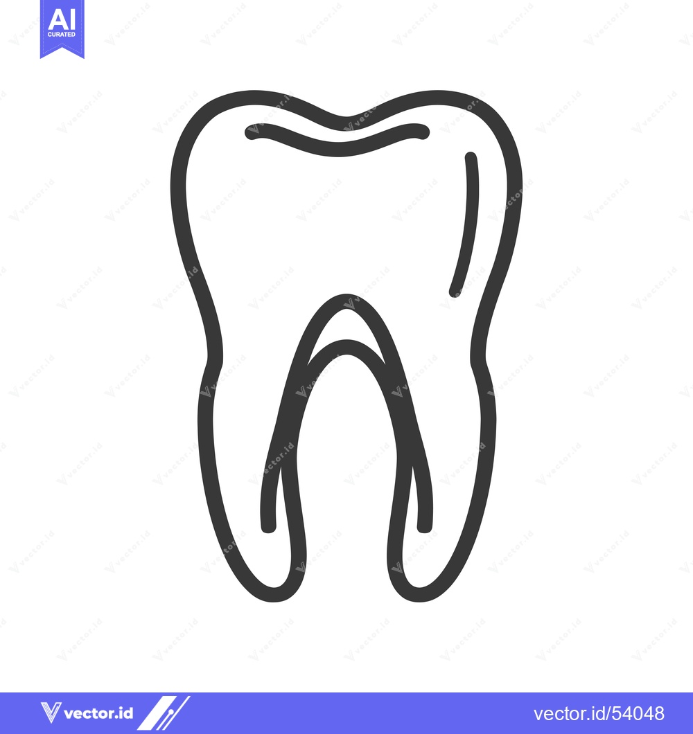 Premium Vector of Line art illustration of a single tooth