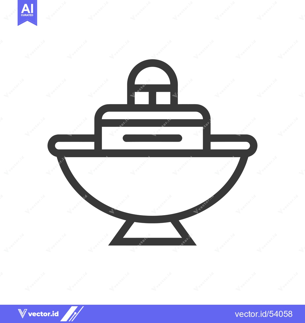 Premium Vector dari Line art illustration of a sink with a faucet