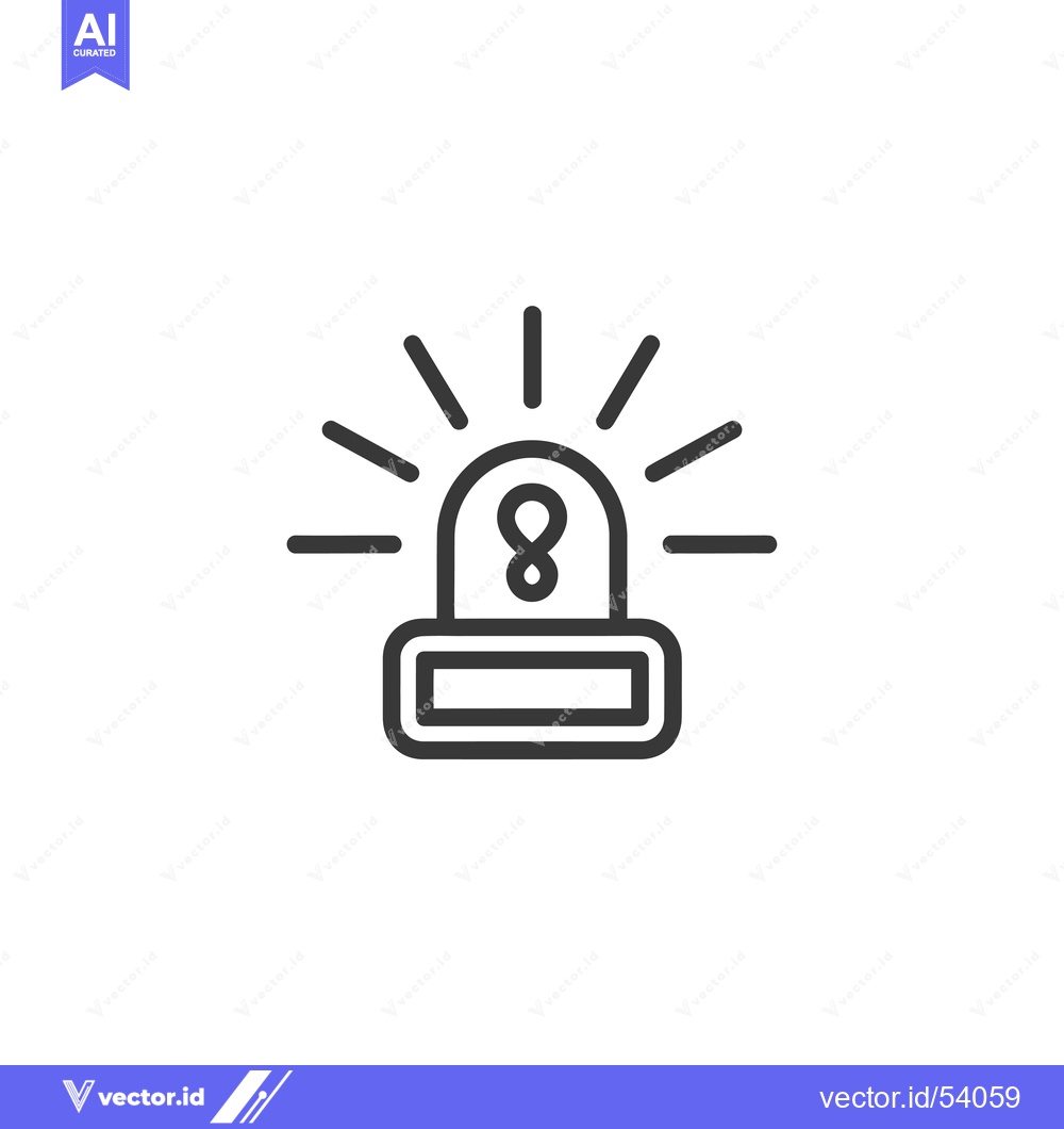 Premium Vector dari Line Art Illustration of a Siren or Alarm with a Light