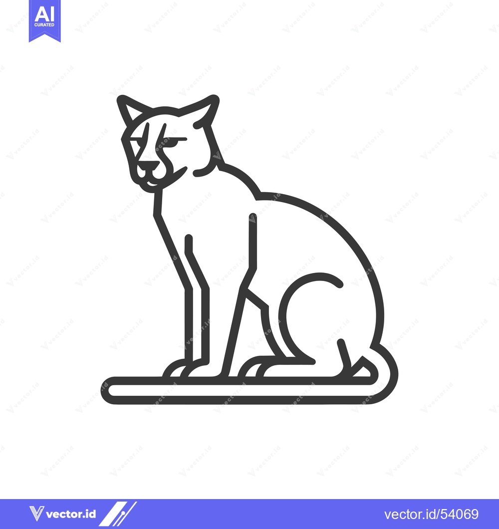 Premium Vector dari Line Art Illustration of a Sitting Cat