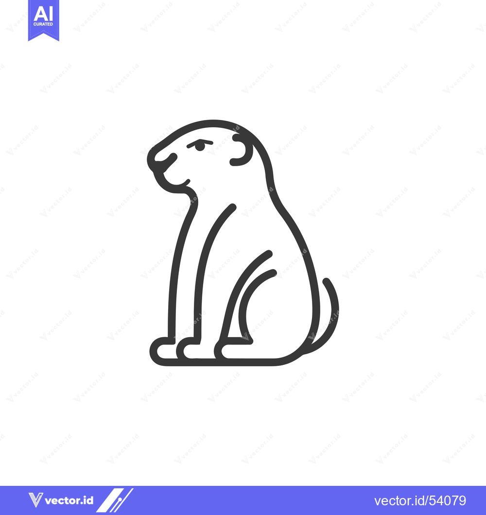 Premium Vector dari Line Art Illustration of a Sitting Dog