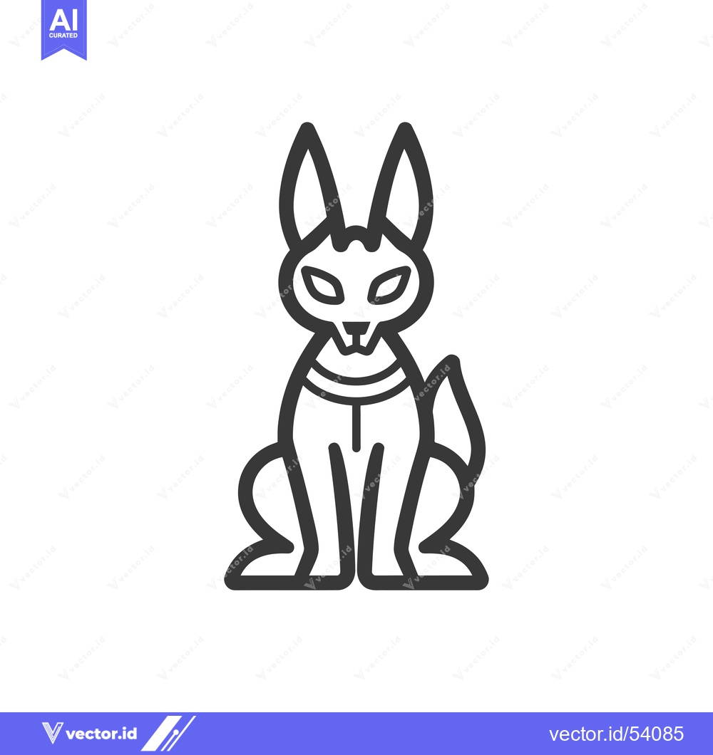 Premium Vector dari Line Art Illustration of a Sitting Egyptian Cat Deity