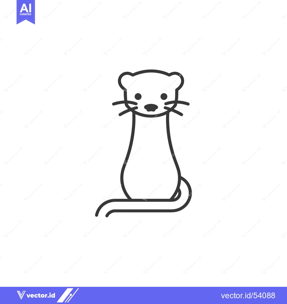 Premium Vector dari Line Art Illustration of a Sitting Ferret