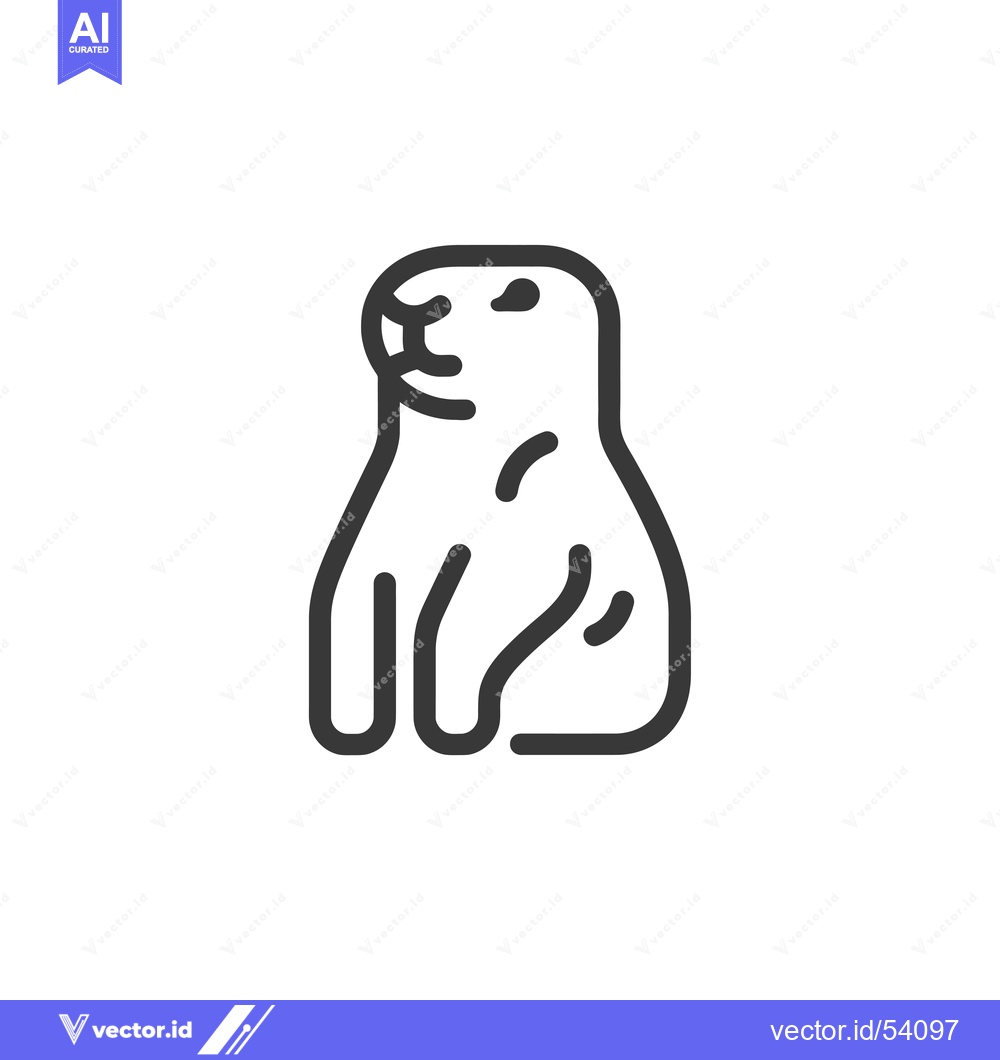 Premium Vector dari Line Art Illustration of a Sitting Groundhog