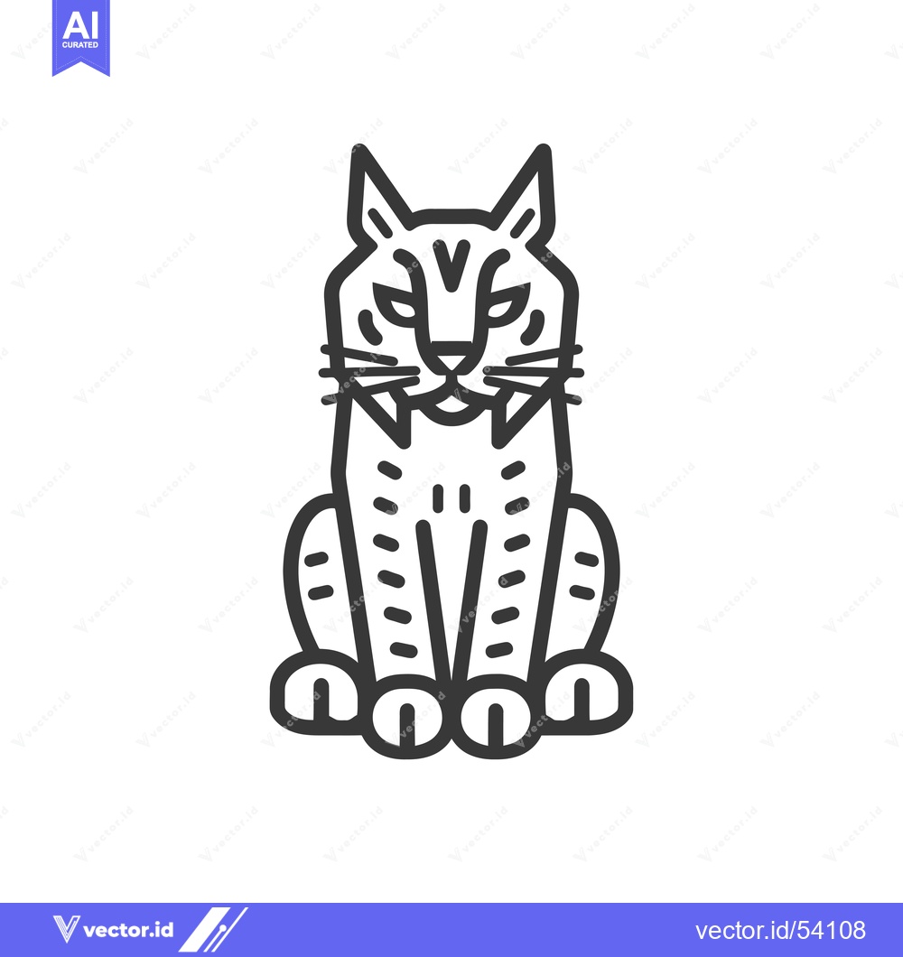 Premium Vector dari Line Art Illustration of a Sitting Lynx