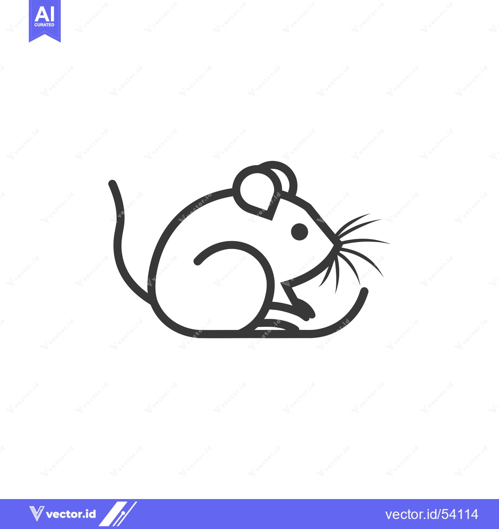 Premium Vector dari Line Art Illustration of a Sitting Mouse