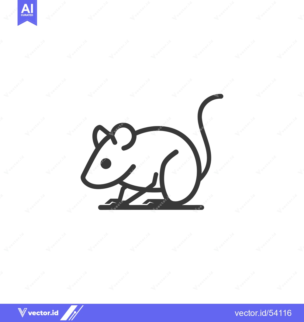 Premium Vector dari Line Art Illustration of a Sitting Mouse