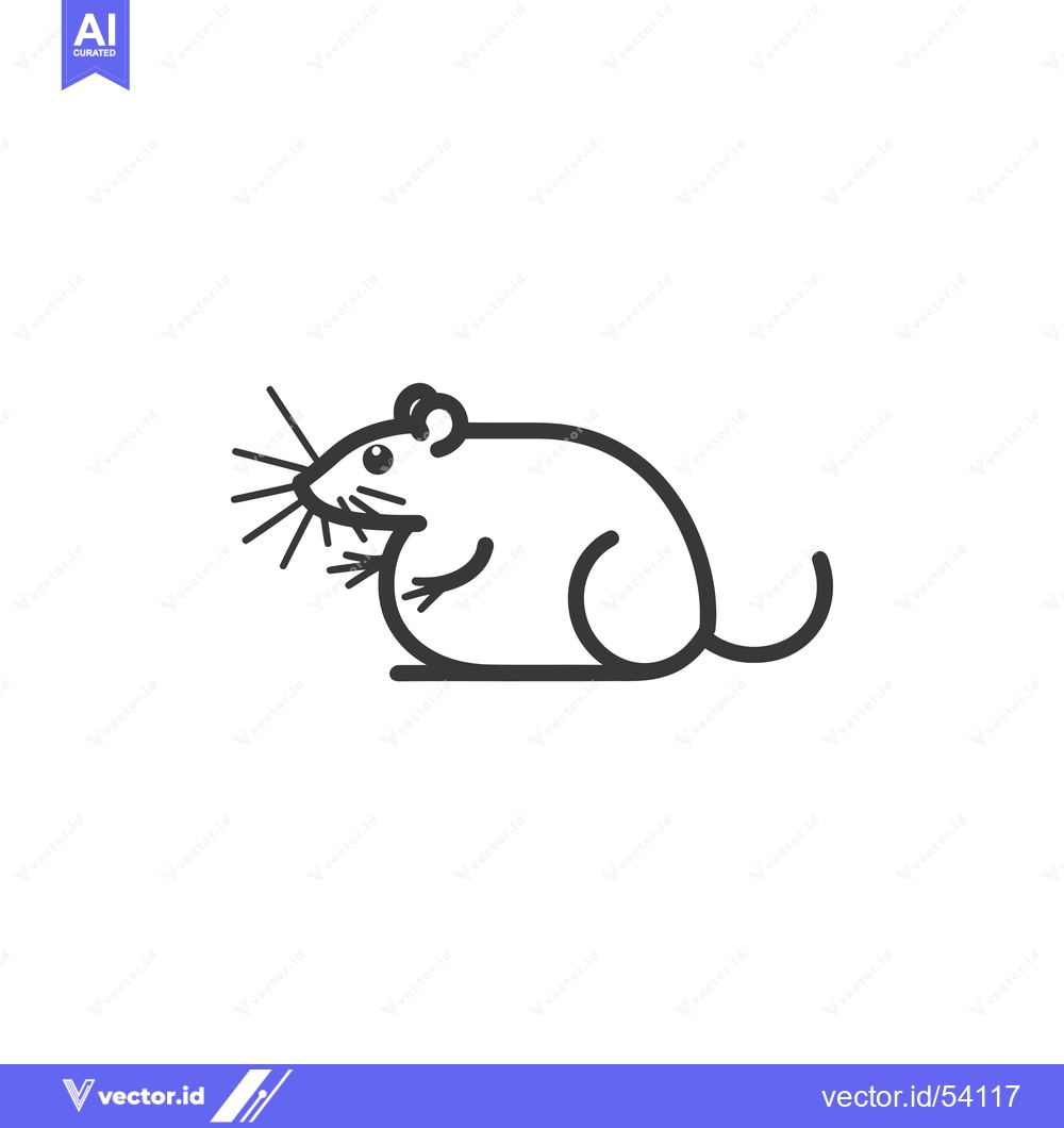 Premium Vector dari Line Art Illustration of a Sitting Mouse