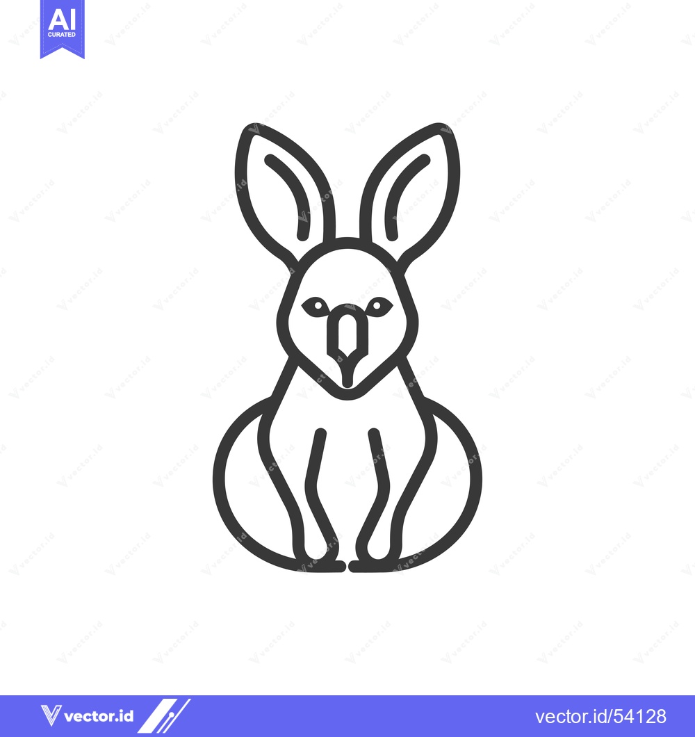 Premium Vector dari Line art illustration of a sitting rabbit