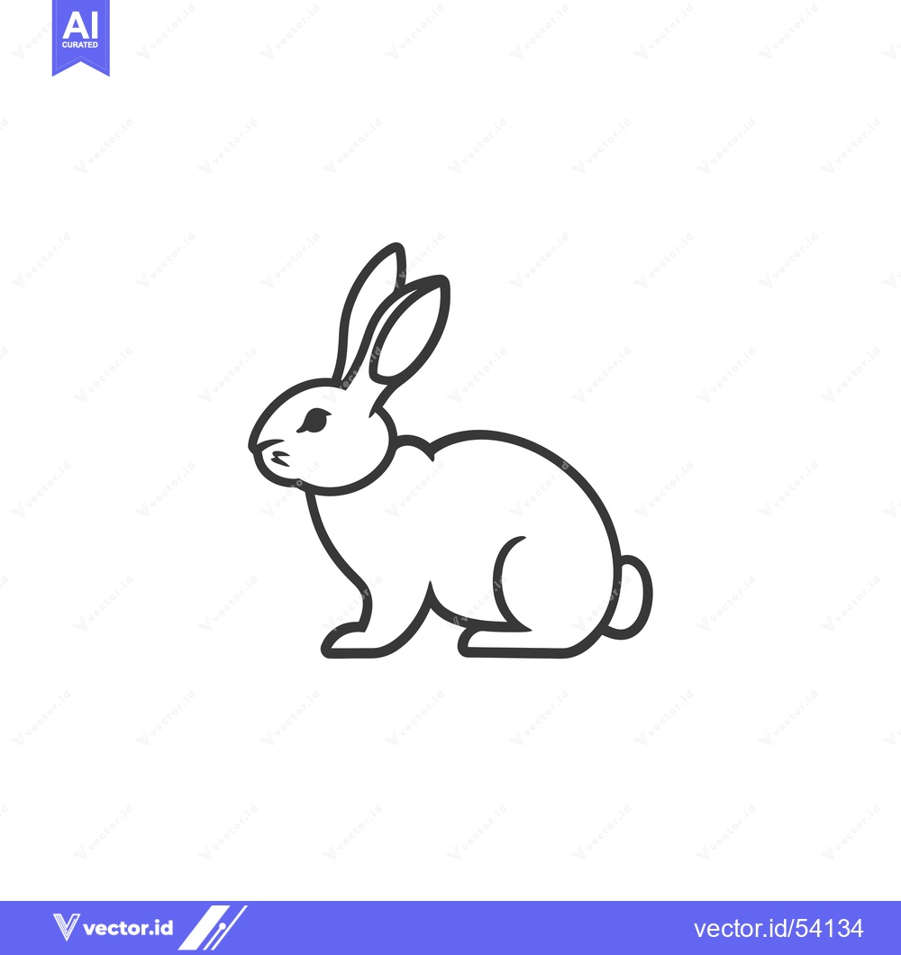 Premium Vector dari Line art illustration of a sitting rabbit