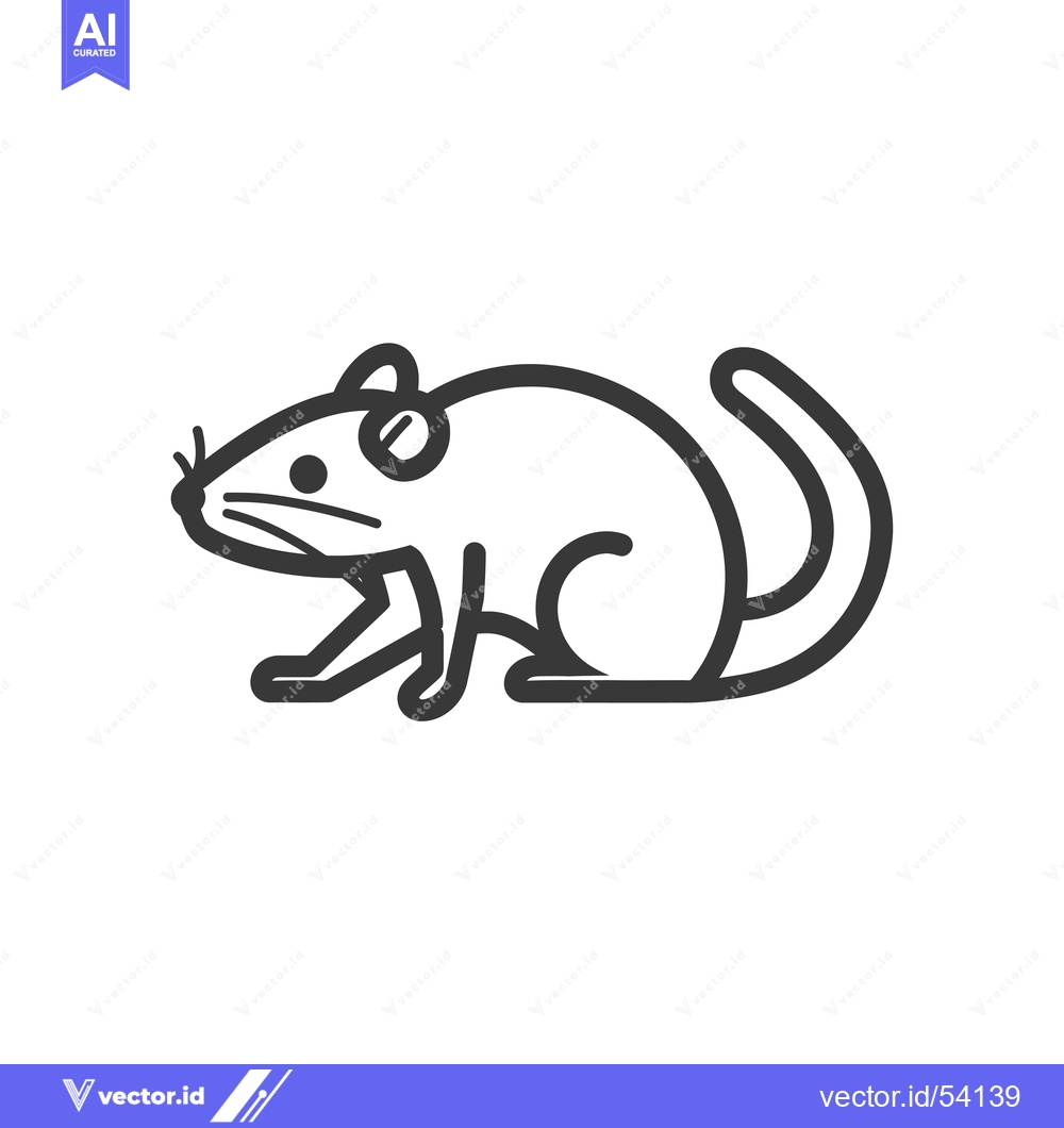 Premium Vector dari Line Art Illustration of a Sitting Rat