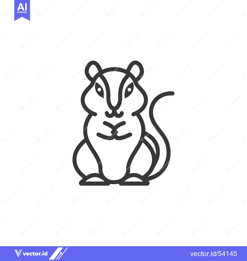 Premium Vector dari Line Art Illustration of a Sitting Squirrel