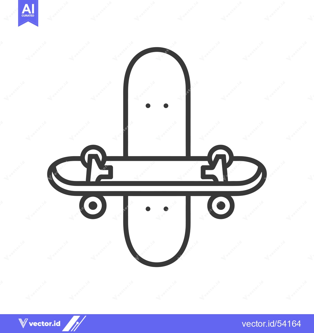 Premium Vector dari Line art illustration of a skateboard