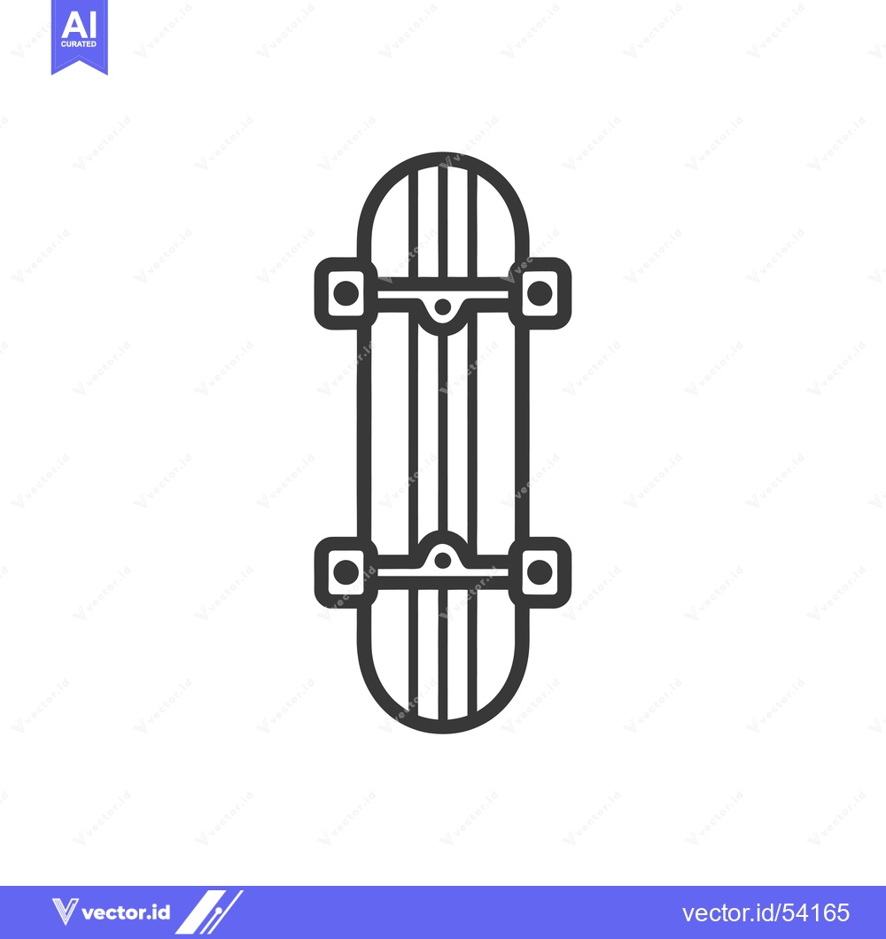 Premium Vector dari Line art illustration of a skateboard