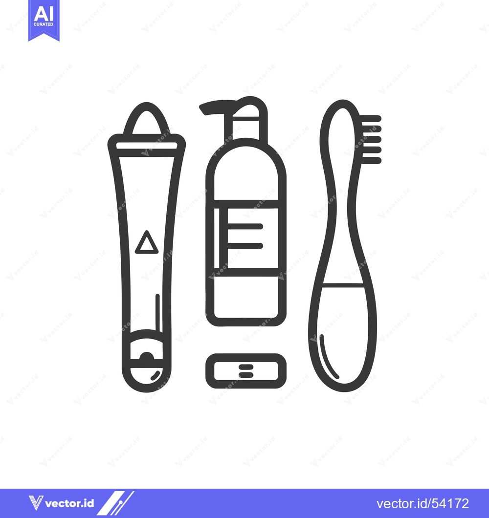 Premium Vector of Line art illustration of a skincare set