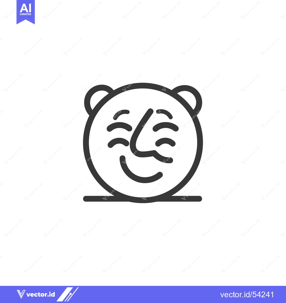 Premium Vector of Line Art Illustration of a Smiling Face with Wavy Lines for Eyes