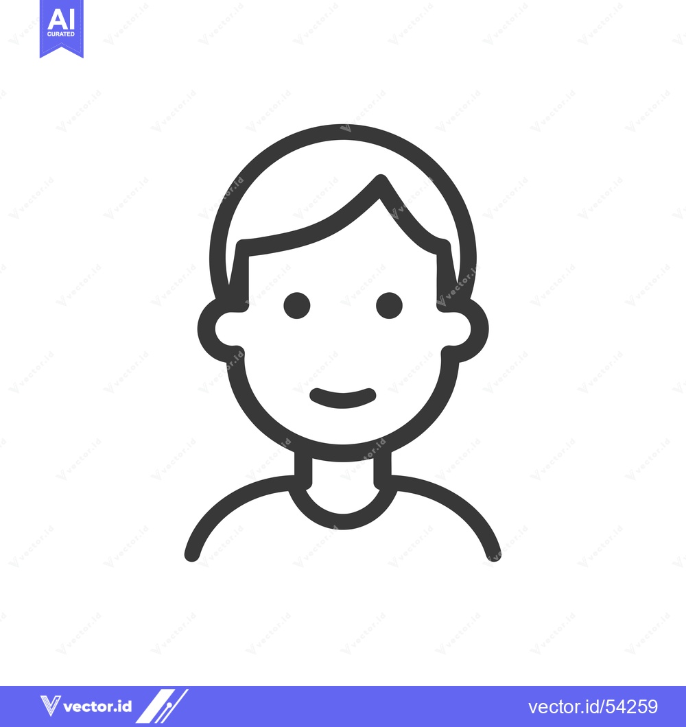 Premium Vector dari Line art illustration of a smiling male character