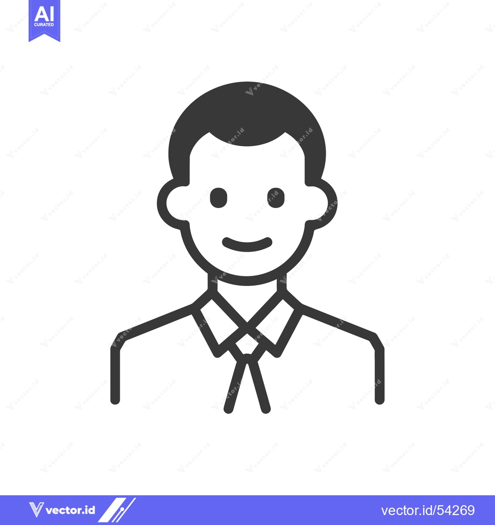 Premium Vector dari Line Art Illustration of a Smiling Man Wearing a Shirt and Tie