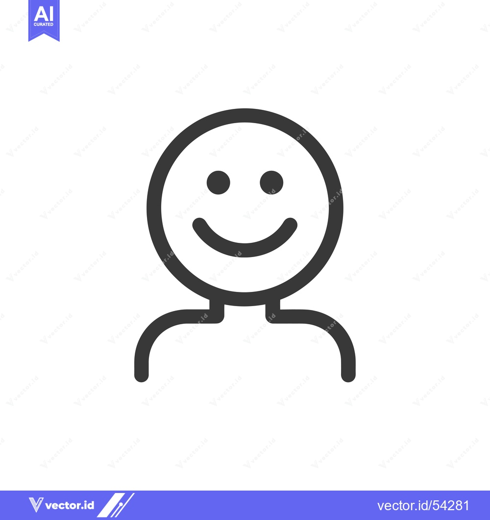 Premium Vector of Line Art Illustration of a Smiling Person