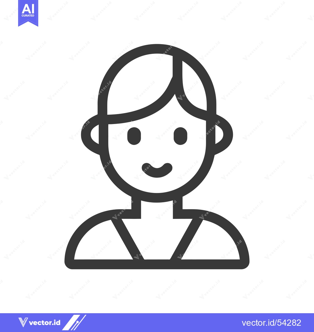 Premium Vector dari Line Art Illustration of a Smiling Person