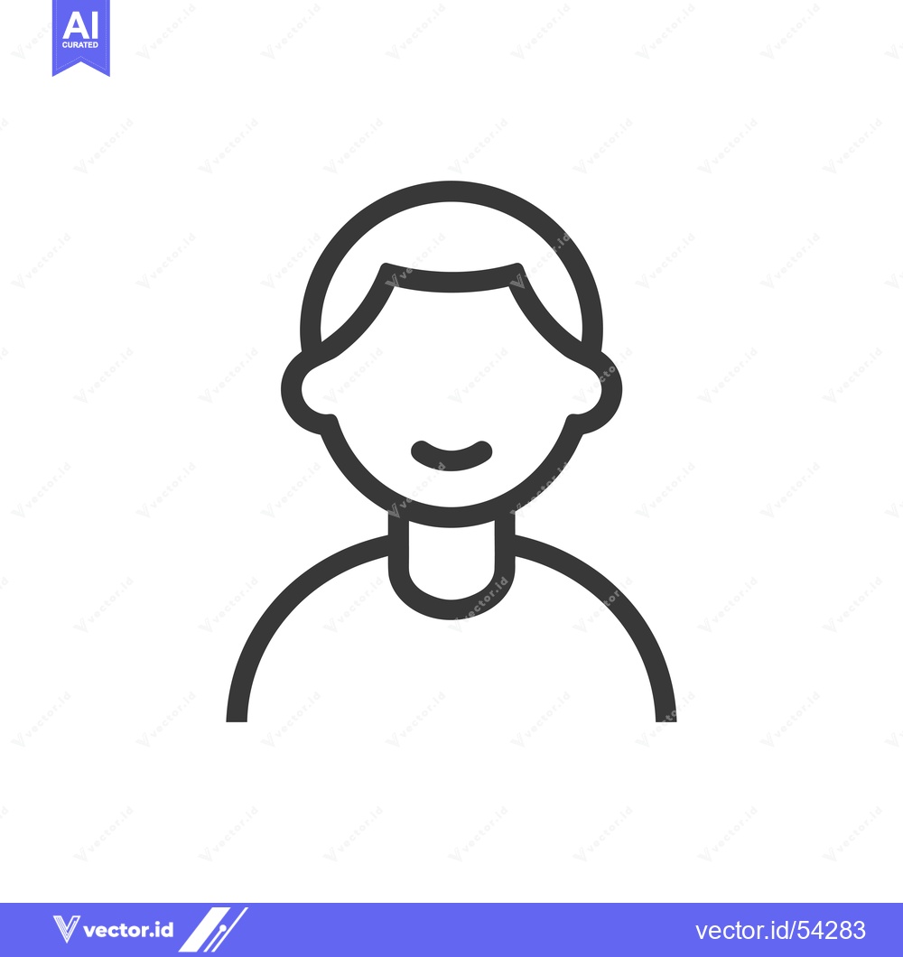 Premium Vector of Line Art Illustration of a Smiling Person