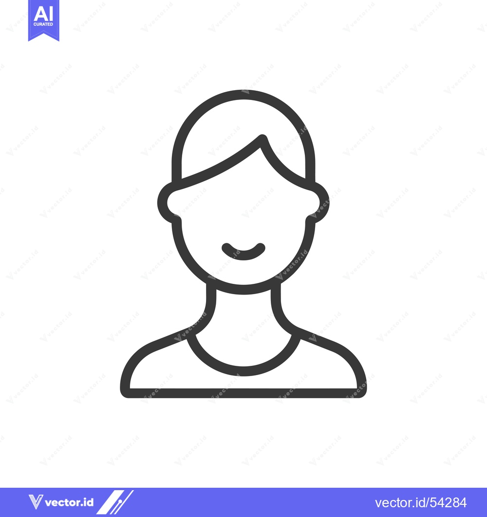 Premium Vector dari Line Art Illustration of a Smiling Person's Head and Shoulders