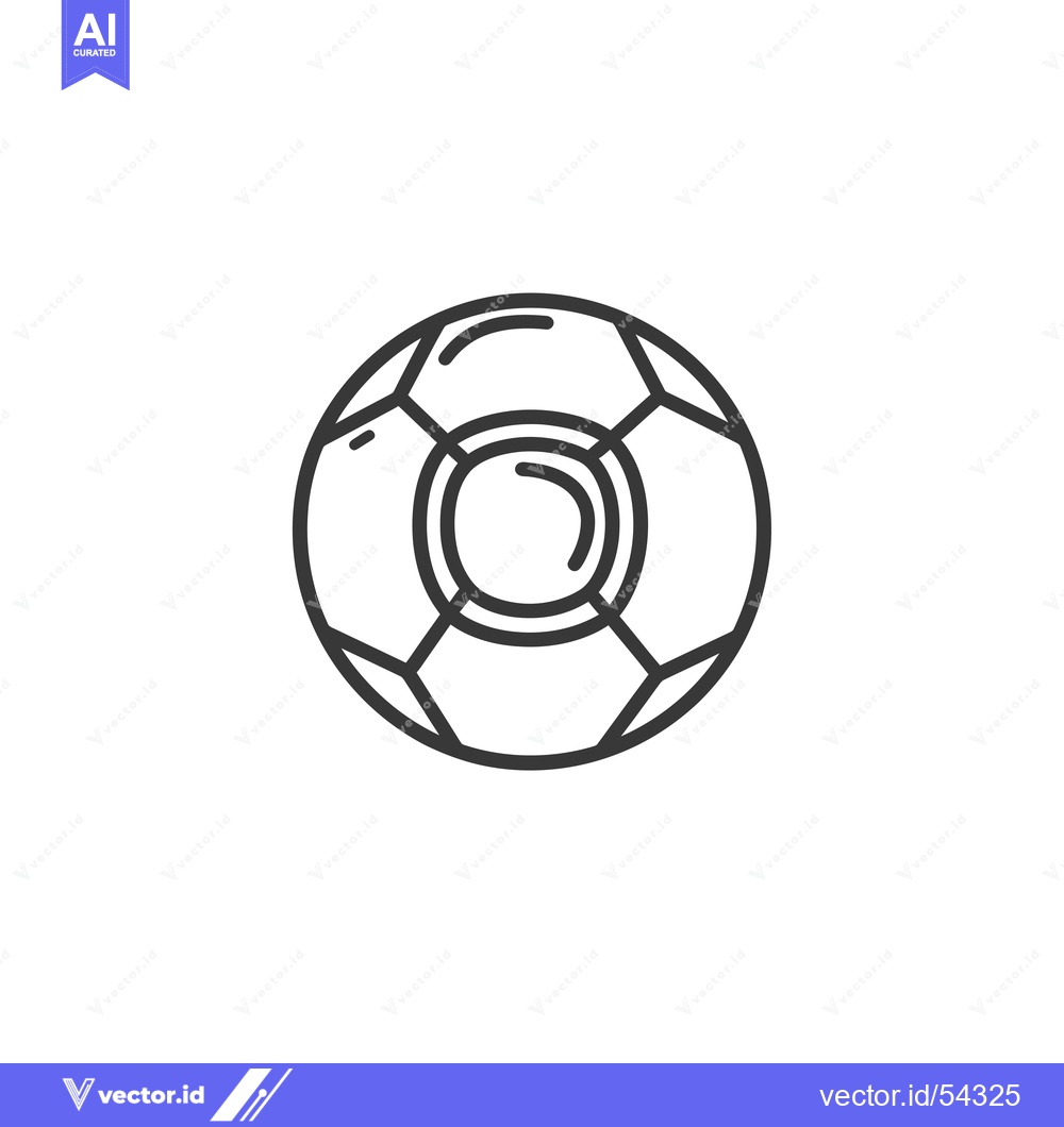 Premium Vector of Line Art Illustration of a Soccer Ball