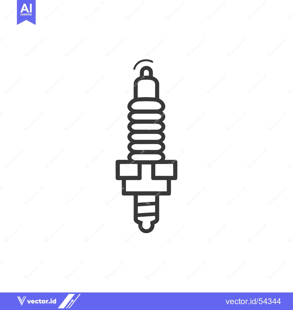Premium Vector of Line Art Illustration of a Spark Plug