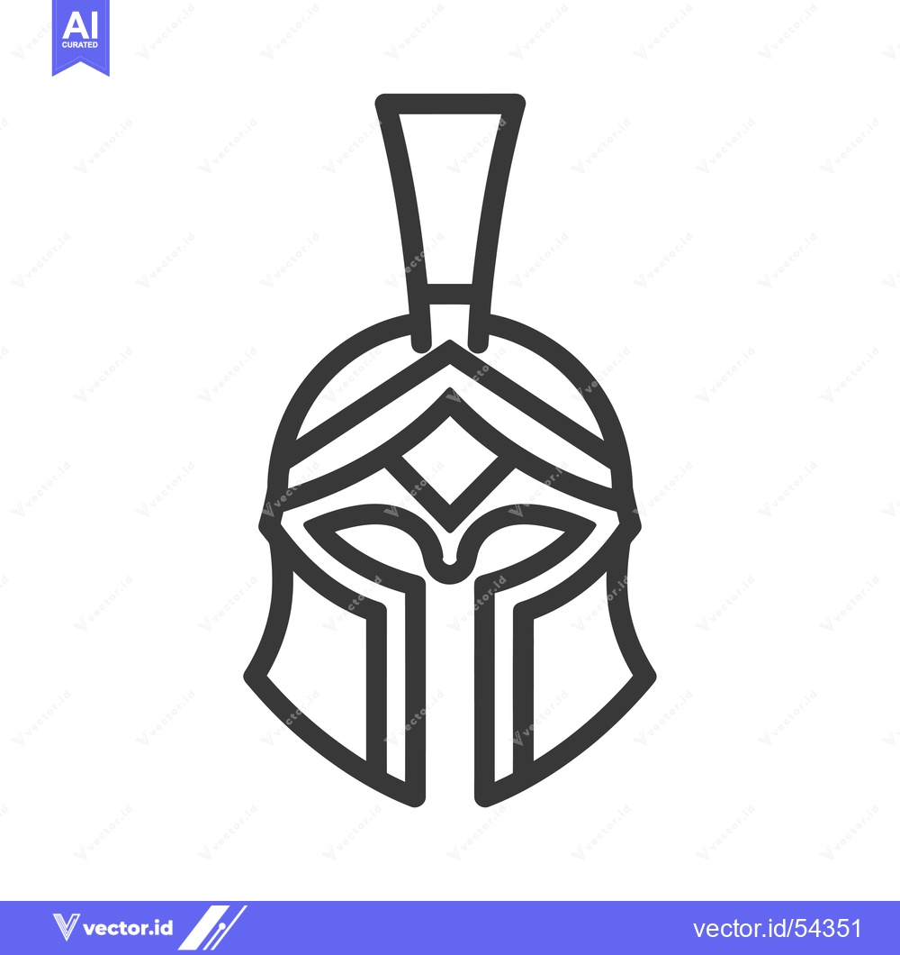 Premium Vector dari Line Art Illustration of a Spartan Helmet