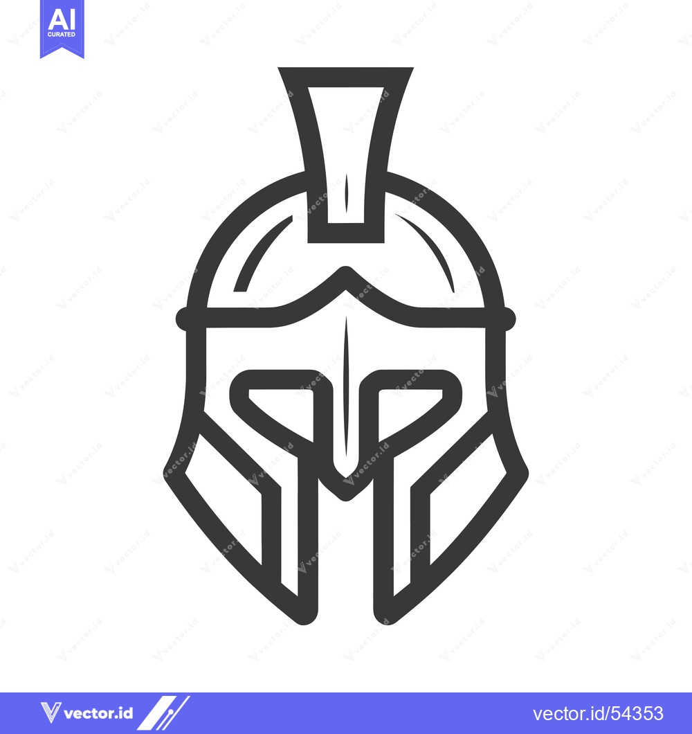 Premium Vector dari Line Art Illustration of a Spartan Helmet