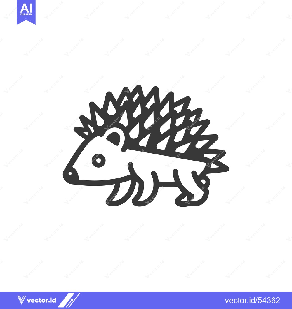 Premium Vector dari Line art illustration of a spiky hedgehog