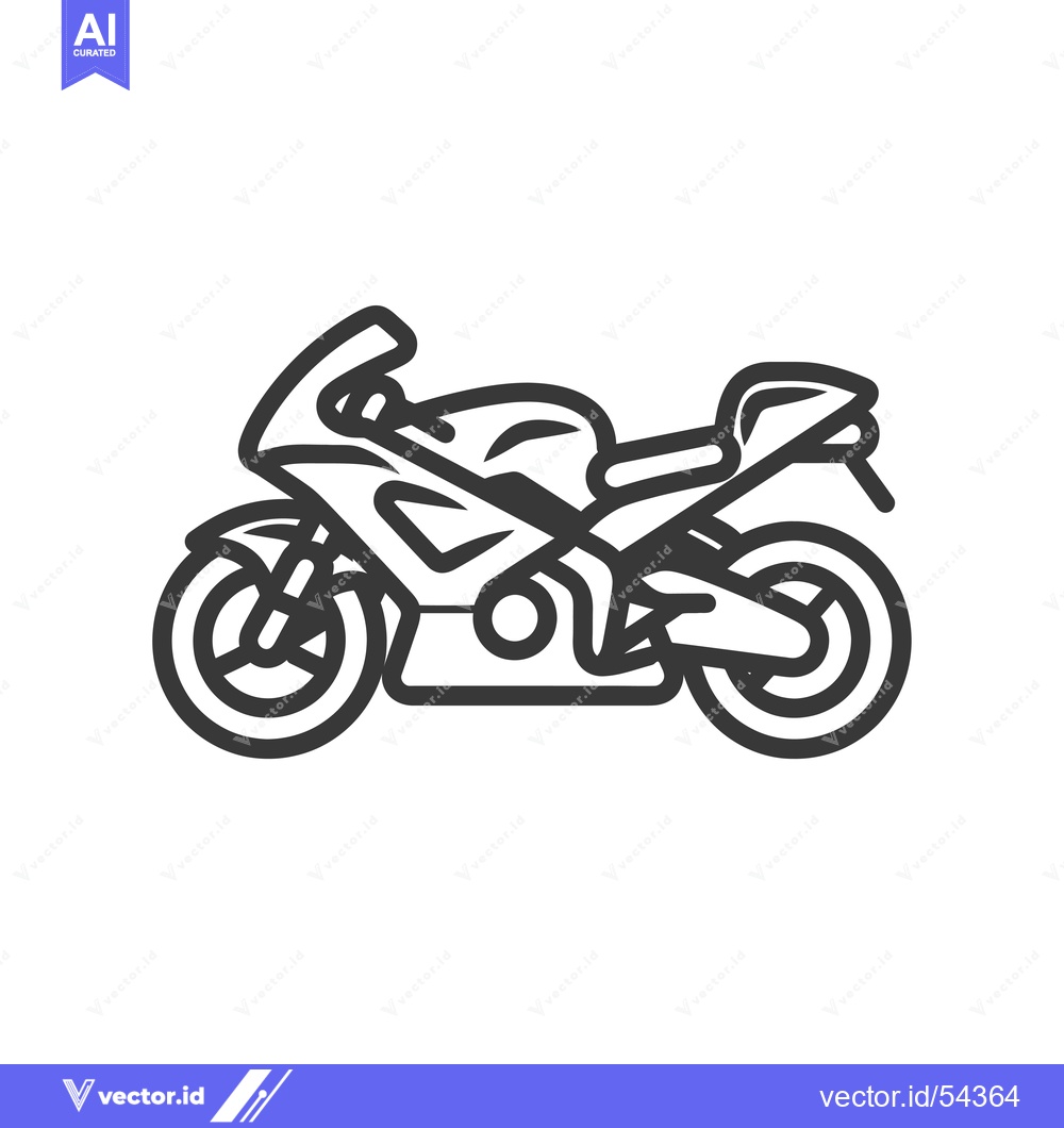 Premium Vector dari Line Art Illustration of a Sport Motorcycle