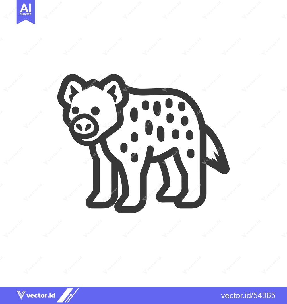 Premium Vector of Line art illustration of a spotted hyena