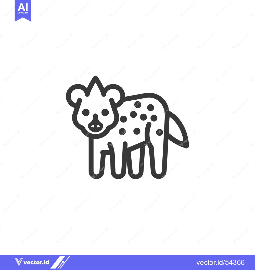 Premium Vector dari Line Art Illustration of a Spotted Hyena