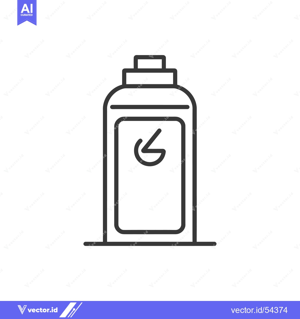Premium Vector dari Line Art Illustration of a Spray Bottle with a Symbol
