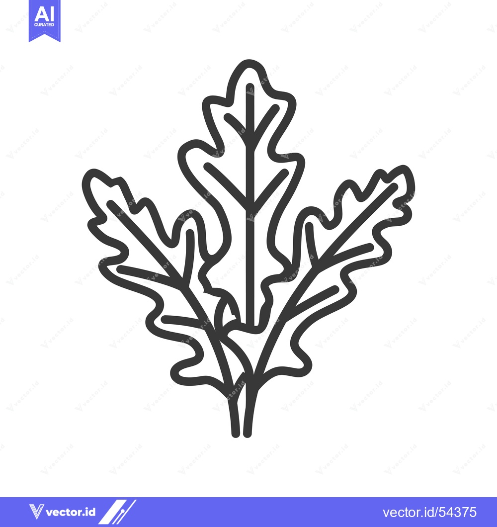 Premium Vector dari Line Art Illustration of a Sprig of Oak Leaves
