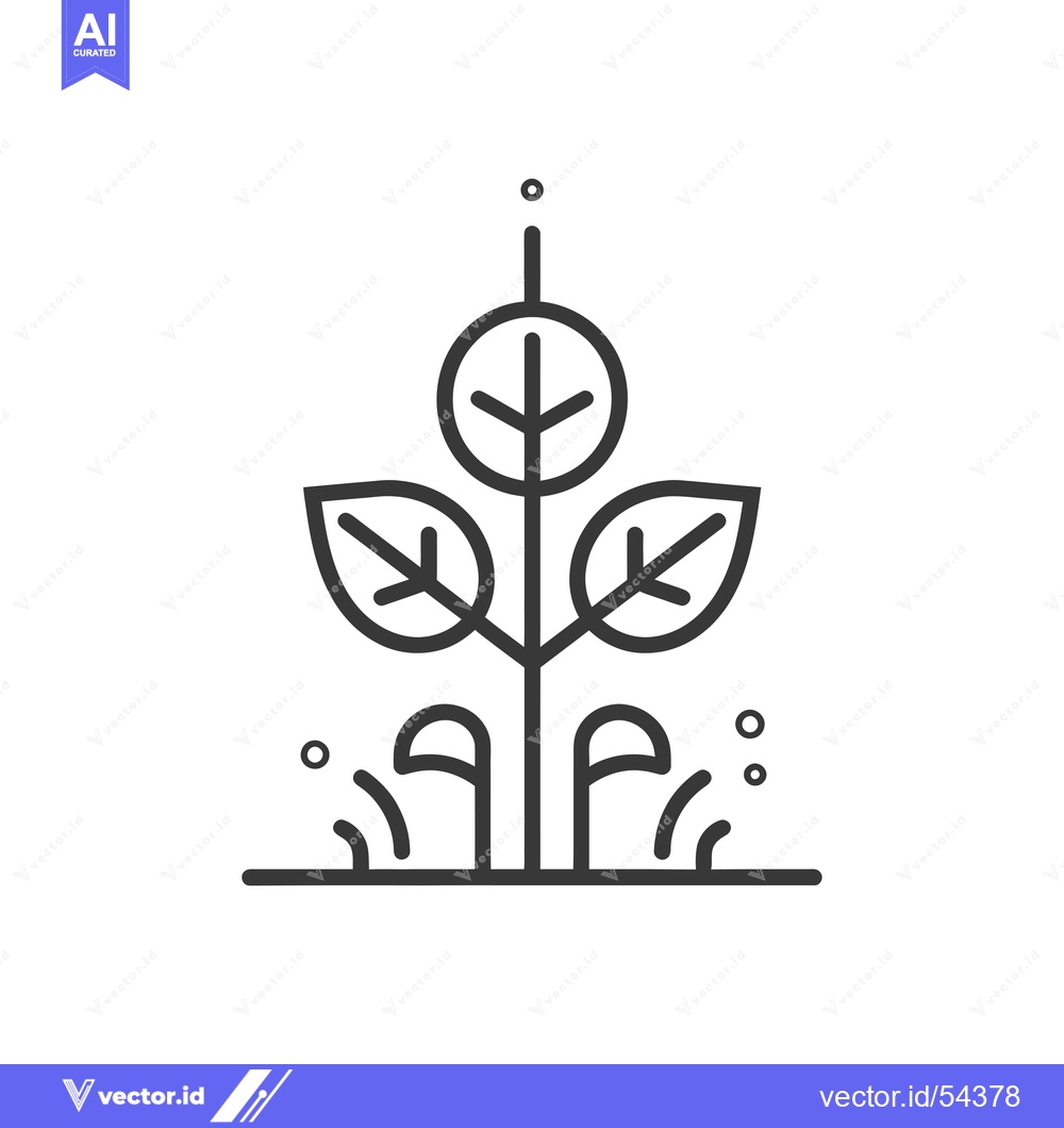 Premium Vector dari Line Art Illustration of a Sprouting Plant
