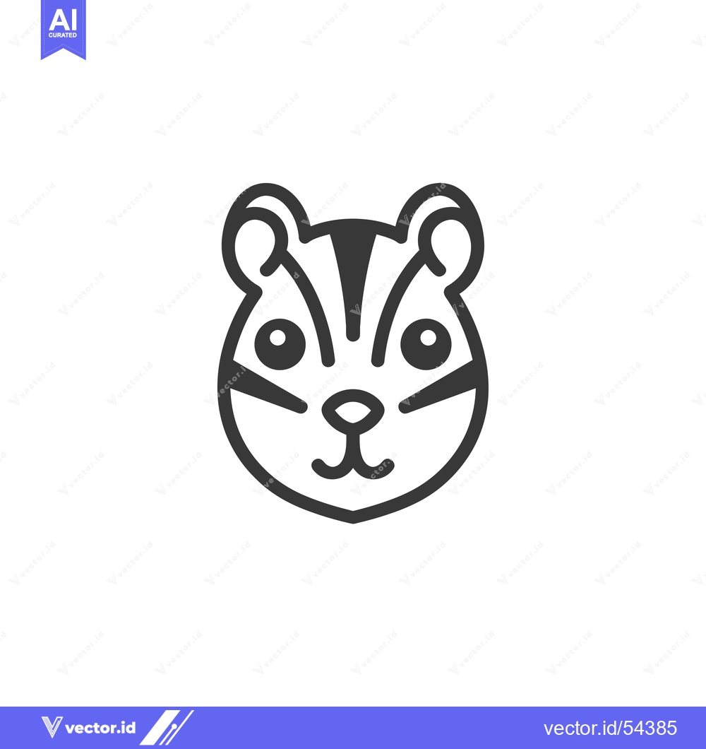 Premium Vector dari Line Art Illustration of a Squirrel's Head