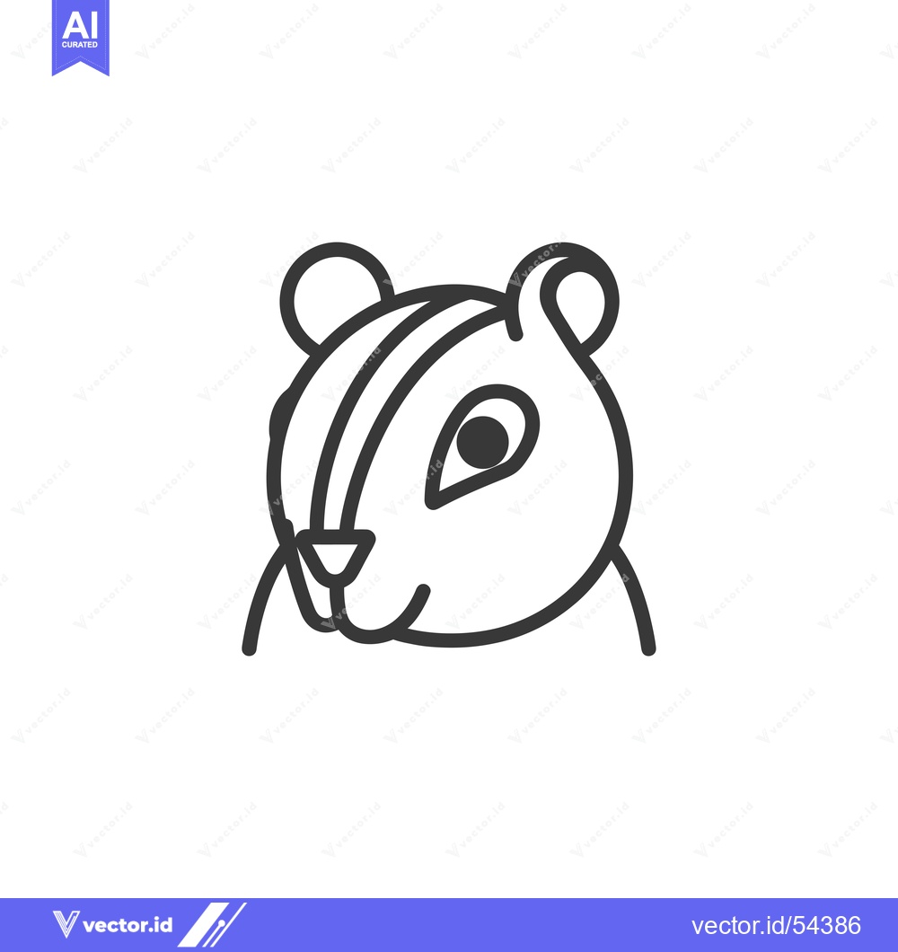 Premium Vector of Line Art Illustration of a Squirrel's Head