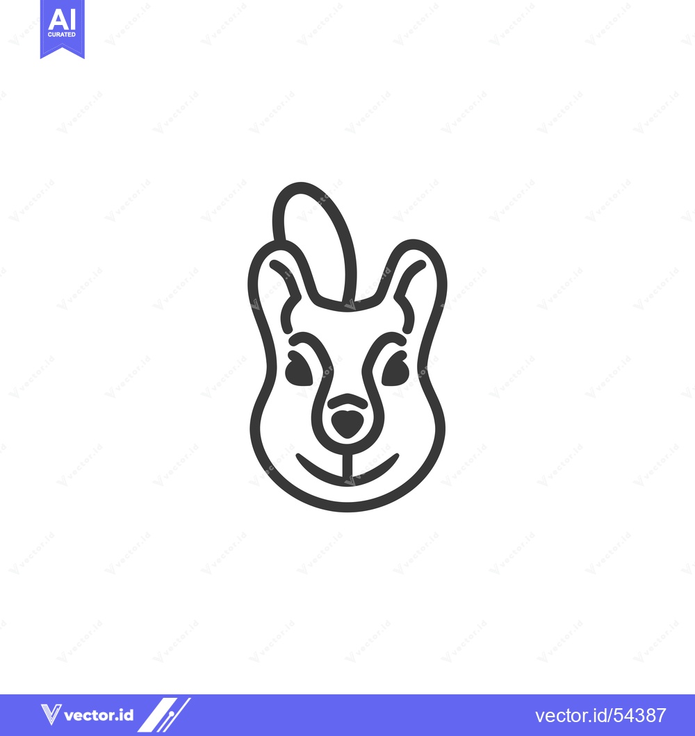 Premium Vector dari Line Art Illustration of a Squirrel's Head