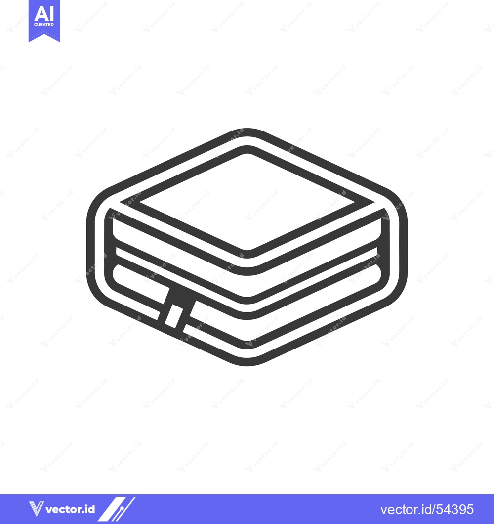 Premium Vector dari Line Art Illustration of a Stack of Books in a Hexagon Shape