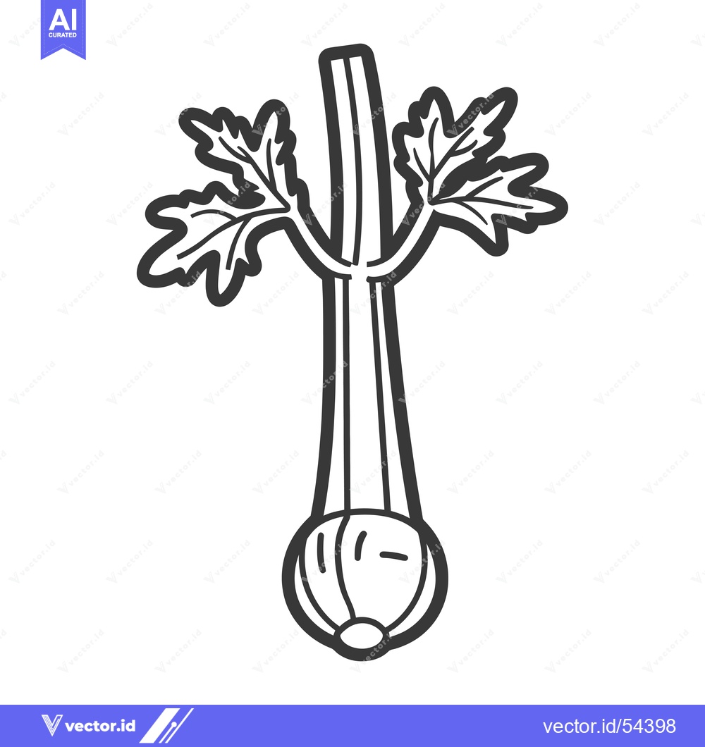 Premium Vector of Line art illustration of a stalk of celery