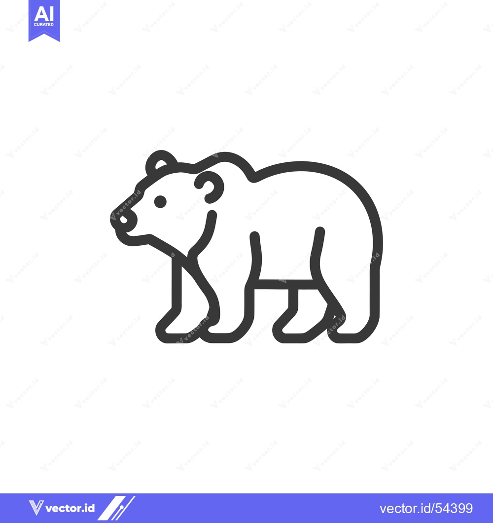 Premium Vector dari Line Art Illustration of a Standing Bear
