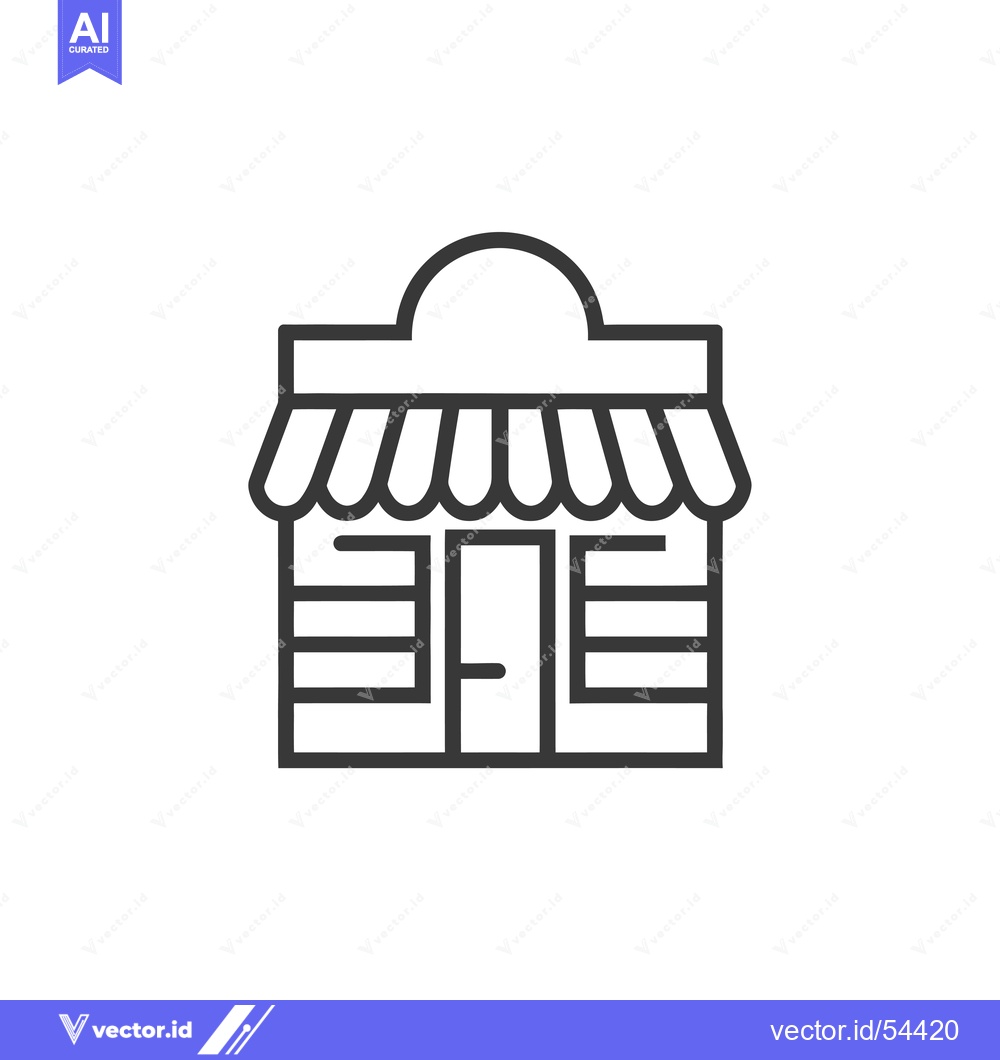 Premium Vector dari Line Art Illustration of a Store Front Building
