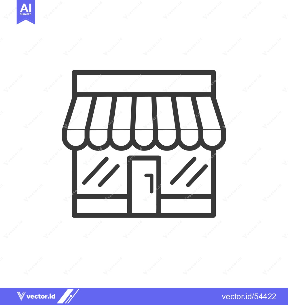 Premium Vector dari Line art illustration of a storefront with a door and windows
