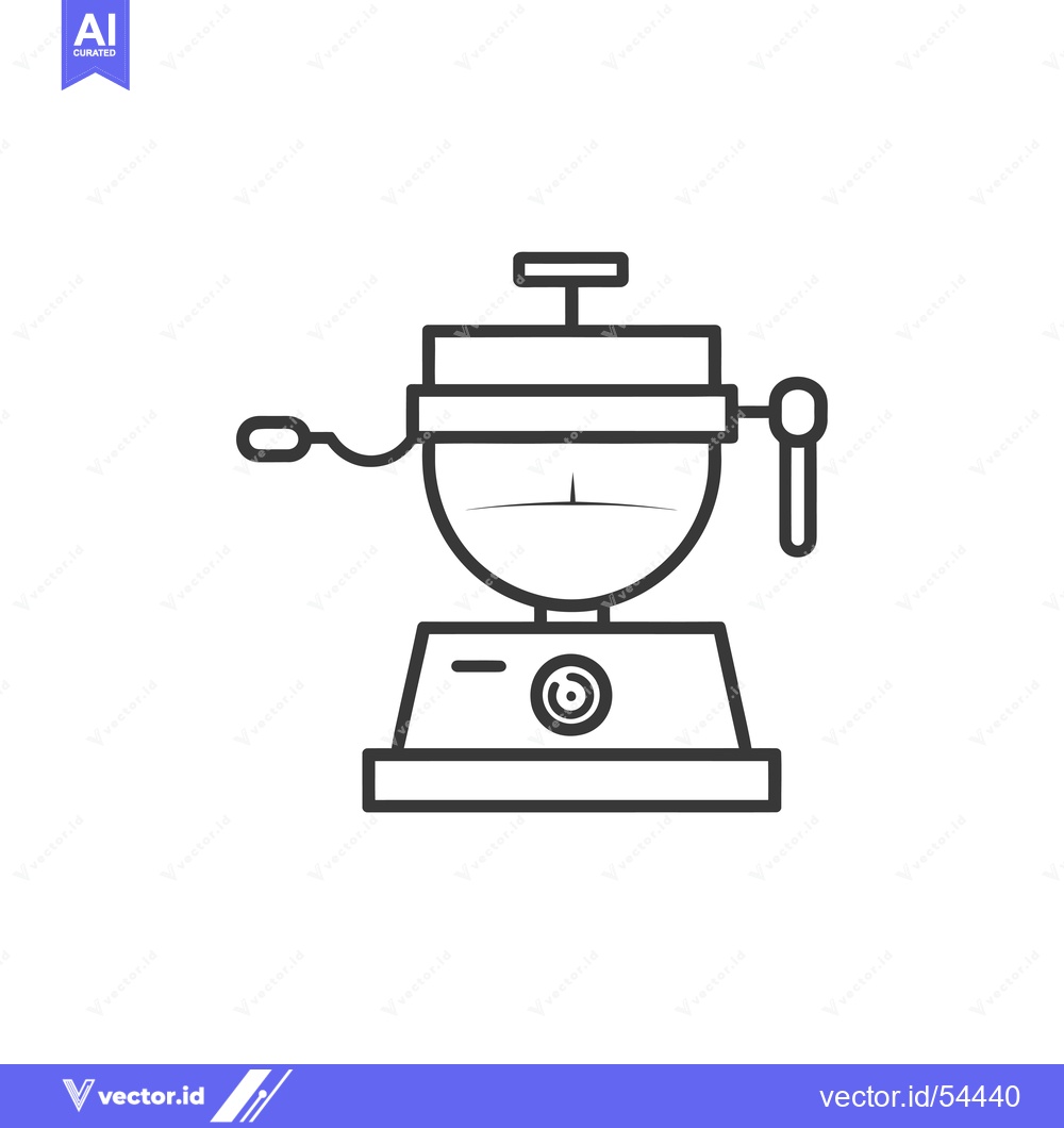 Premium Vector dari Line Art Illustration of a Stovetop Chocolate Fondue Pot