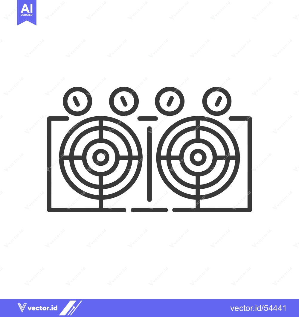 Premium Vector dari Line Art Illustration of a Stovetop with Two Burners