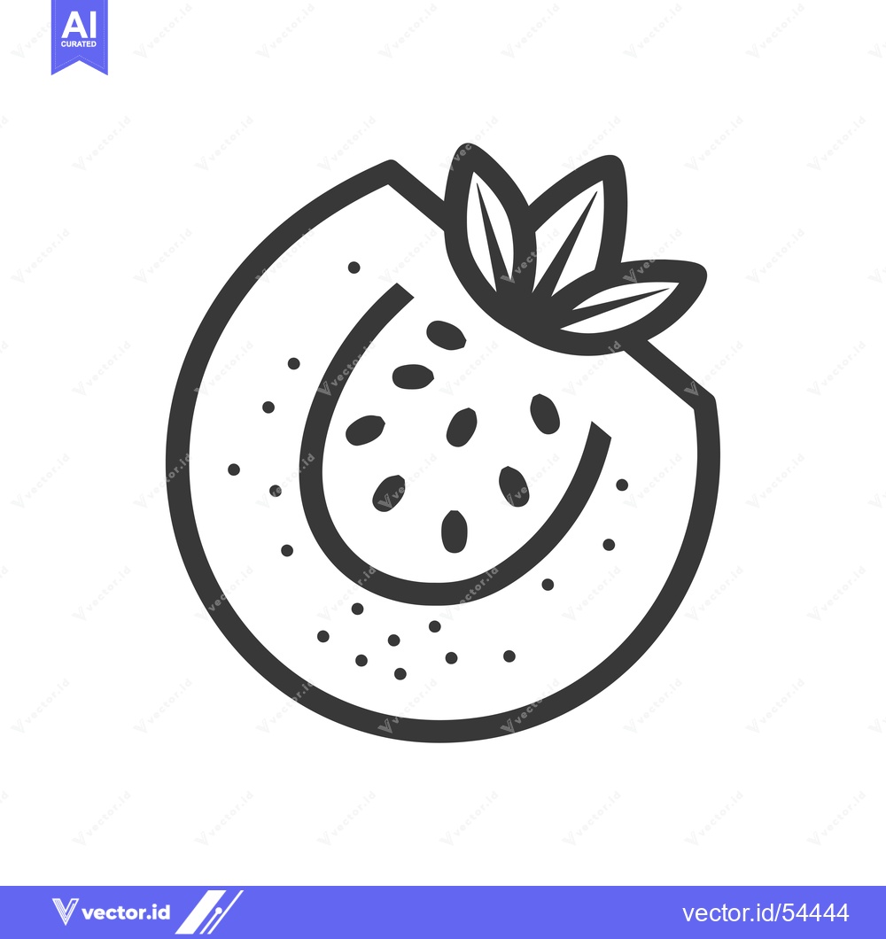 Premium Vector dari Line art illustration of a strawberry with seeds