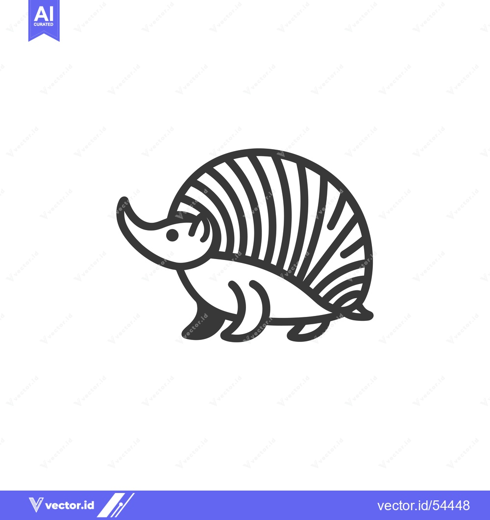 Premium Vector dari Line art illustration of a striped armadillo